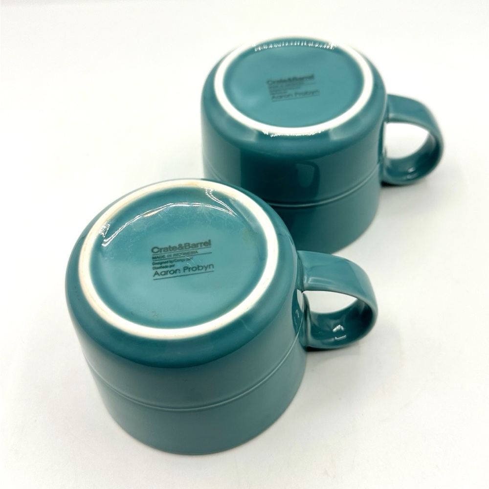2 Crate&Barrel Blue Aaron Probyn Mugs. Pattern is Hue. Discontinued. - Picture 4 of 10